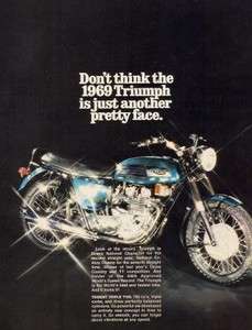 1969 Triumph Trident Triple Motorcycle Color Ad  