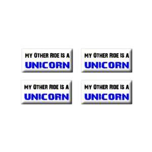  My Other Ride Vehicle Car Is A Unicorn   3D Domed Set of 4 