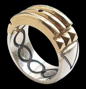 925 STERLING SILVER ATLANTIS RING 24K GOLD PLATED FRONT  
