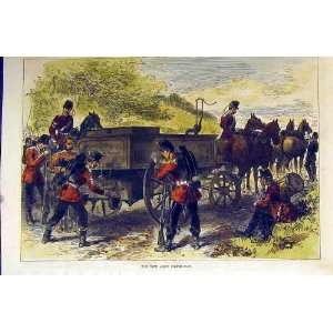  C1850 Hand Coloured Print New Army Filter Van Soldiers 