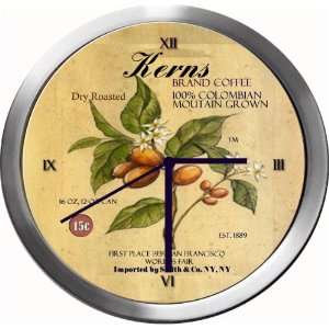  KERNS 14 Inch Coffee Metal Clock Quartz Movement Kitchen 