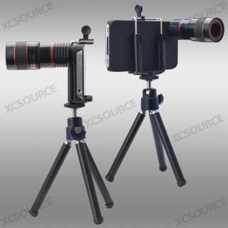   Lens + 8x Zoom Telescope Lens + Tripod + Case For iPhone 4 4G 4S DC120