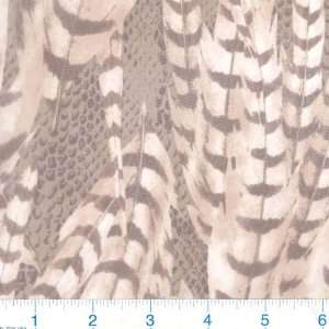  56 Wide Printed Chiffon Feathers Chocolate Fabric By The 