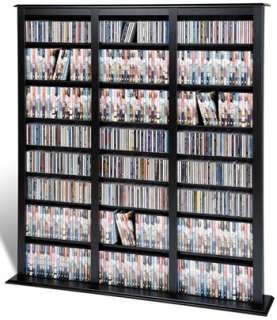 Triple 1200 CD DVD Storage Cabinet, Media Tower Rack  