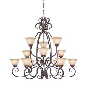 Sheridan Collection 12 Light 49 Forged Metal Chandelier with Painted 