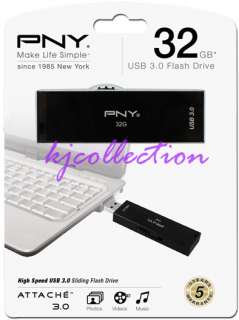 PNY 32GB 32G Flash Pen Drive Attache Metal Case USB 3.0  