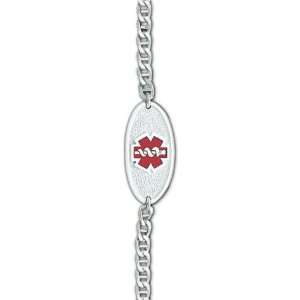  0.925 Sterling Silver Medical Alert ID Bracelet Jewelry