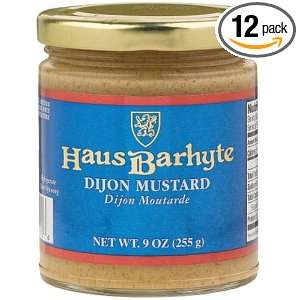 Haus Barhyte Mustards Dijon Mustard, 9 Ounce Jars (Pack of 12)  