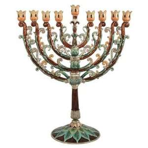    Judaica QG MEN06 11 x 4 Dia. Baroque Menorah