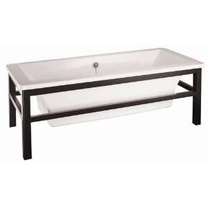 Schon SCUSACCCW Cherry Wood Square Acrylic Soaking Tub with Cradle 