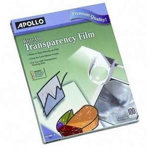 Apollo Write On Transparency Film, 8.5 x 11 Inches, Clear, 100 Sheets 