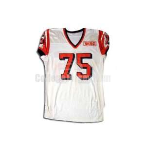   White No. 75 Game Used UTEP Russell Football Jersey