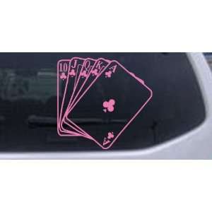 Poker Royal Flush Car Window Wall Laptop Decal Sticker    Pink 6in X 6 
