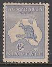 AUSTRALIA 1913 KANGAROO 1 EMERALD GR 1st WMK SG 11 MH  