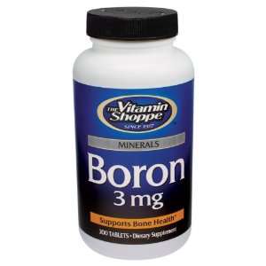  Vitamin Shoppe   Boron, 3 mg, 300 tablets Health 