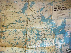 1950s LAC SEUL AREA, ONTARIO, CANADA, 22 x 30 MAP  