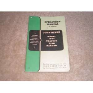  Operators Manual Model Sh Tractor Disk Harrow john deere Books