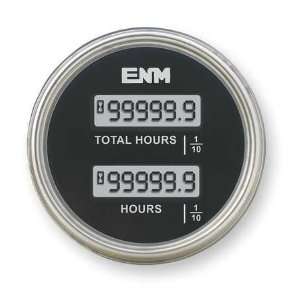  ENM PT1210E0 Hour Meter,LCD,2.33 In,Flush Round