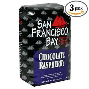   Bay Premium Gourmet Coffee, Chocolate Raspberry, 12 Ounce Bags (Pack