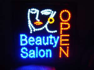 LED Neon Hair Cut Beauty SALON OPEN Business Sign B61  