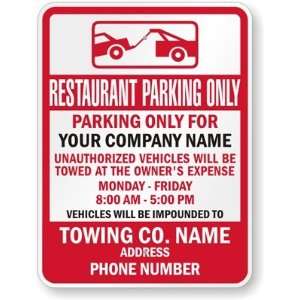  Restaurant Parking Only, Parking Only For, Your Company 