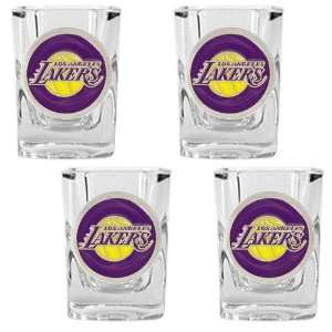  Los Angeles Lakers NBA 4pc Square Shot Glass Set Sports 