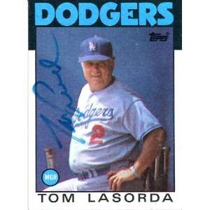  Tom LaSorda Autographed 1986 Topps Card