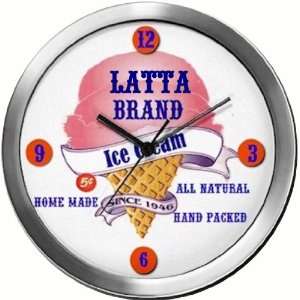  LATTA 14 Inch Ice Cream Metal Clock Quartz Movement 