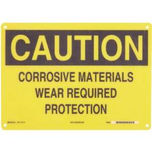  Fiberglass, Black on Yellow Chemical and Hazardous Materials Sign 