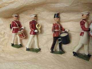 SET VINTAGE BRITAINS SOLDIERS LEAD TOY MARCHING BAND W/BOX  