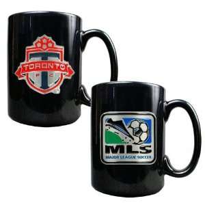  Toronto FC MLS 2pc Black Ceramic Mug Set   Primary Team Logo & MLS 