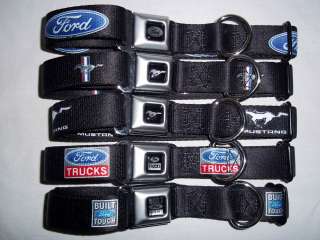 Dog Collar Seat Belt Buckle Ford Mustang Built Tough Trucks Oval Tri 