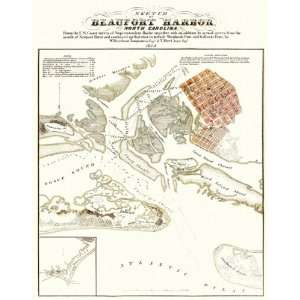  BEAUFORT HARBOR NORTH CAROLINA (NC) MAP 1854