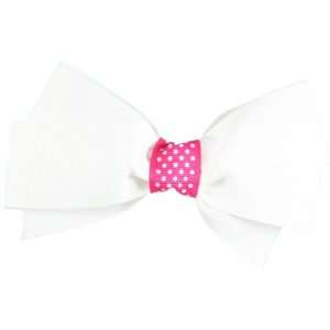  Genuine Lexa Lou White Hair Bow Pink Polka Dots Beauty