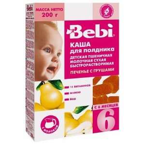 Bebi   Baby Milk Porridge with Pear for Afternoon Snack from 6 Monts 