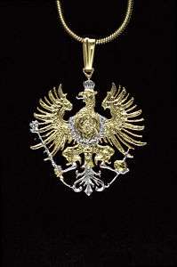 Germany Phoenix Cut Coin Pendant Necklace 7/8 diameter  