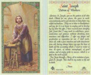St Joseph Patron Workers Prayer Card Employment Labor  