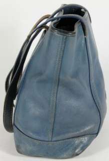 Coach Blue Leather Soho Tote Shopper Carry All Shoulder Bag Handbag 