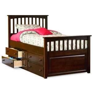  Atlantic Furniture Mates Bed w/ Underbed 4 Drawer Chest in 