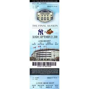  Yankee Baseball Stadium Ticket 
