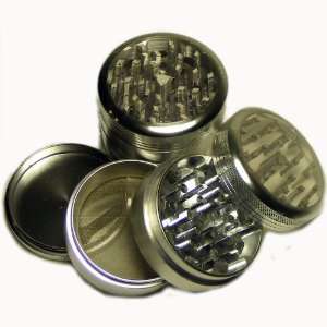   ® CLEAR TOP 4 piece herb grinder silver(CC 1 S) 