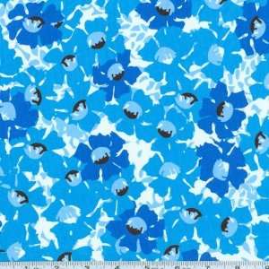   Floral Blue Fabric By The Yard mark_lipinski Arts, Crafts & Sewing