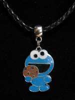 SESAME STREET BABY COOKIE MONSTER NECKLACE CHARM SILVER  
