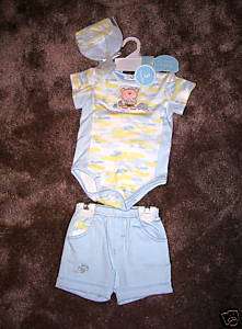 BABY CLOTHES   BABY GRAND   3PC   NWT   BABY CAMO 3 6M  