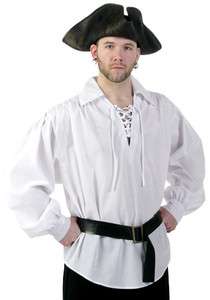 Ruffled White Pirate Shirt   Pirate Costume Halloween Accessory size 