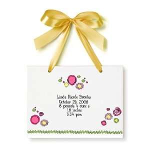  Birth Certificate Hand Painted Tile   Tooty Fruity Baby