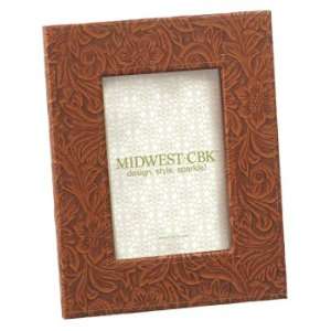  Embossed Tooled Leather 3x5 Picture Frame