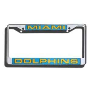  Miami Dolphins NFL Laser Cut Chrome License Plate Frame 