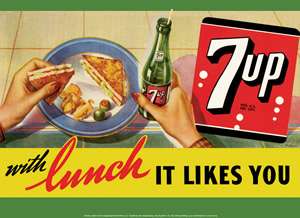 Up Soda Pop With Lunch Home Garage Retro Tin Sign  