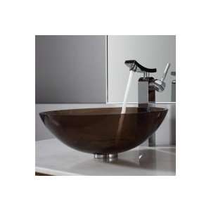   Brown Glass Vessel Sink and Unicus Faucet Chrome C GV 103 12mm 14300CH